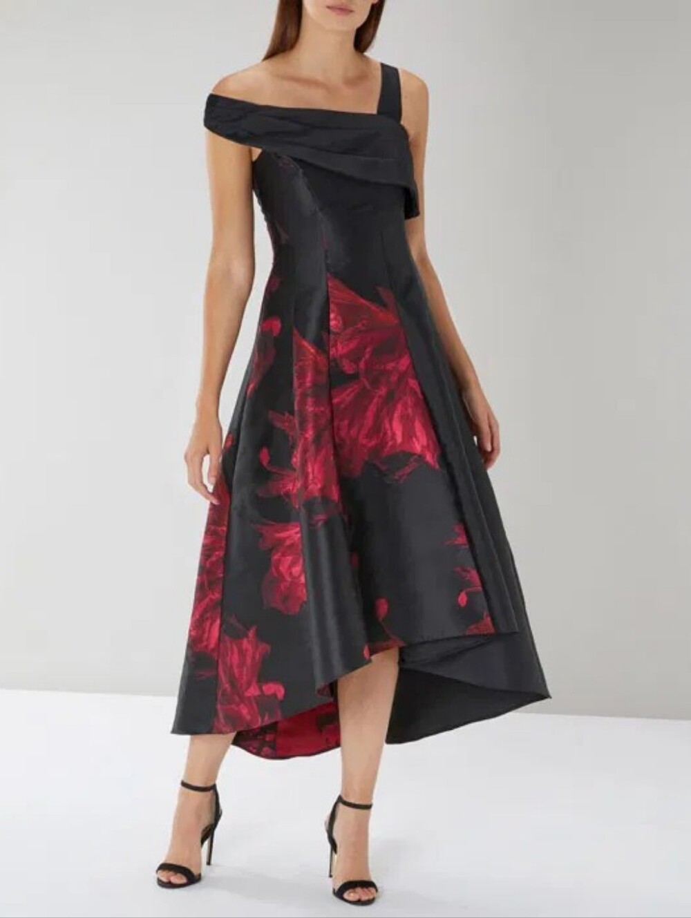 Coast The Kallie Jacquard Tea Length Maxi Dress Size 6 High Low